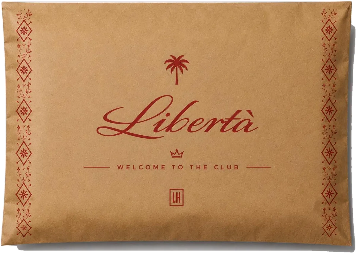 The Libertà mailer, printed with Welcome to the club